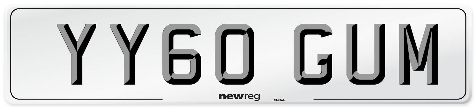 YY60 GUM Number Plate from New Reg